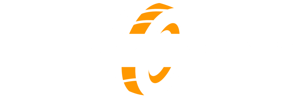 Logo for alloy refurb centre - professional wheel refurbishment in harlow essex - transaprent and in white
